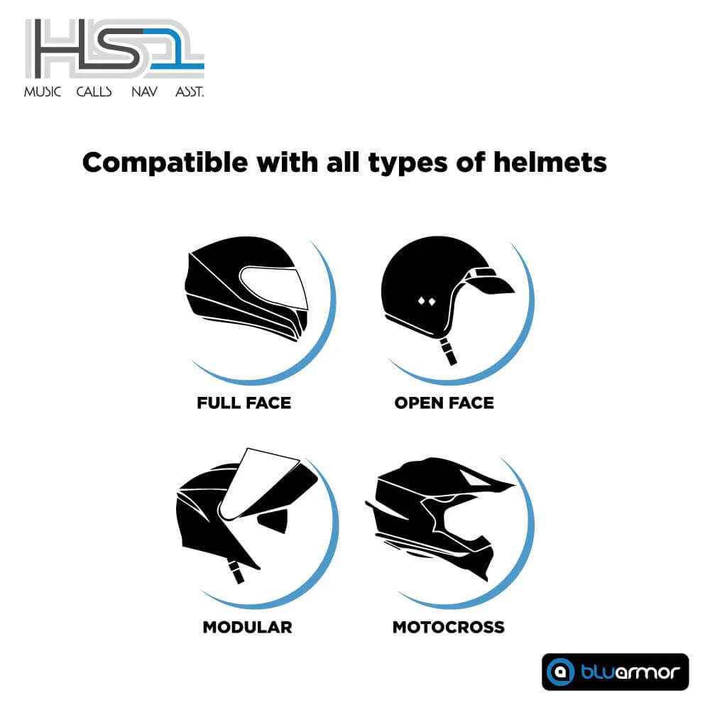 BluArmor HS1 Bluetooth Helmet Communication Device