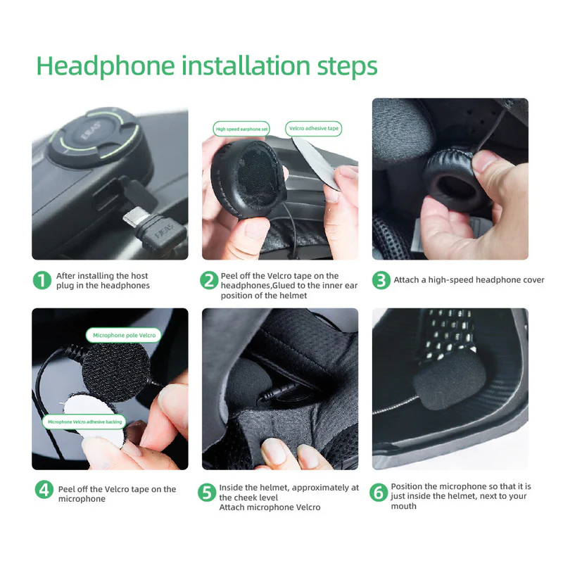EJEAS Q8 Motorcycle Mesh Intercom, 6 Riders Group Talking at The Same Time