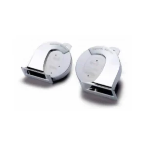 Hella 007728883 Chrome Trumpet Horn Set For Passenger Car (12V,400/500 Hz,105-118 dB @ 2m)