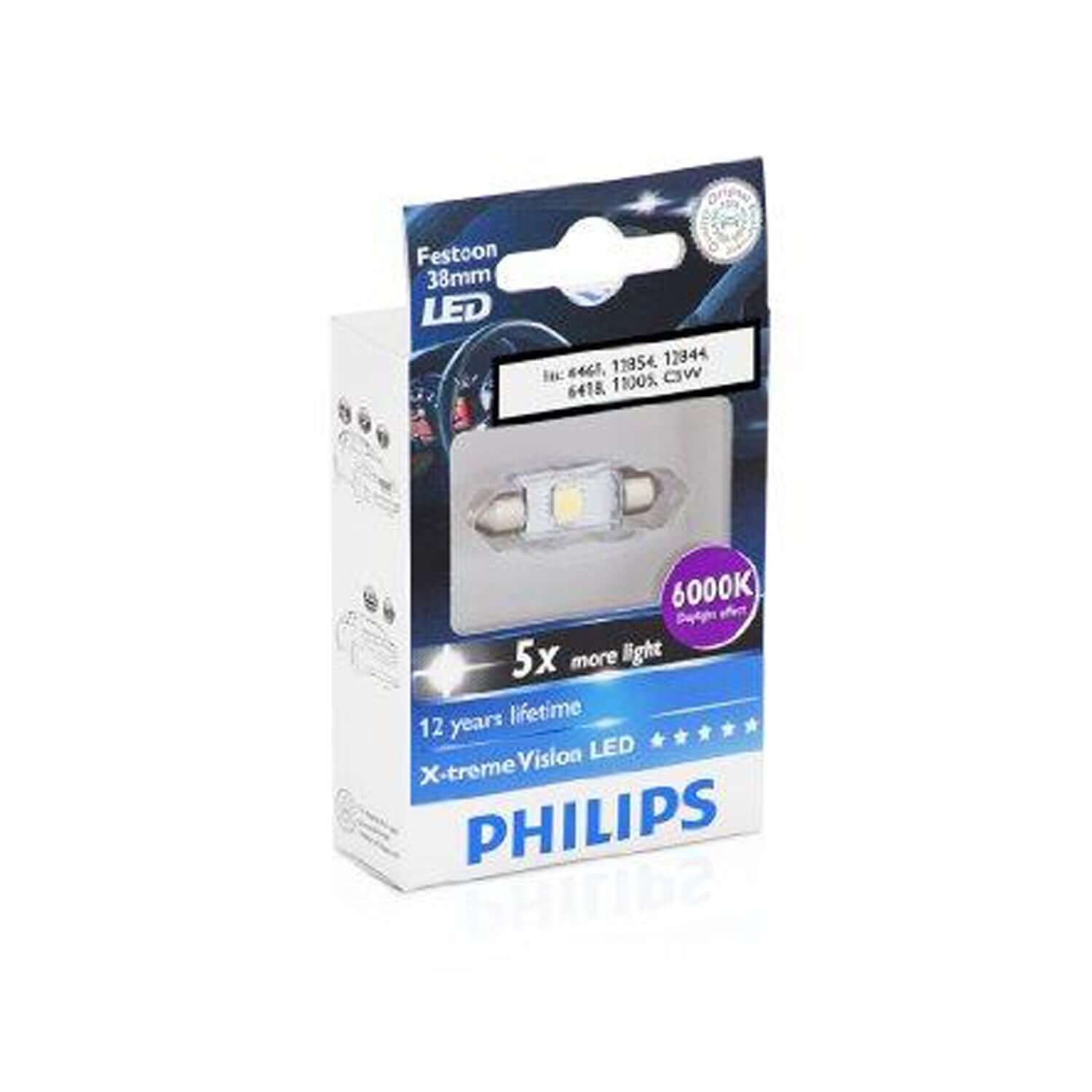 Philips 38mm festoon Xtreme Vision LED (6000K Interior Light)