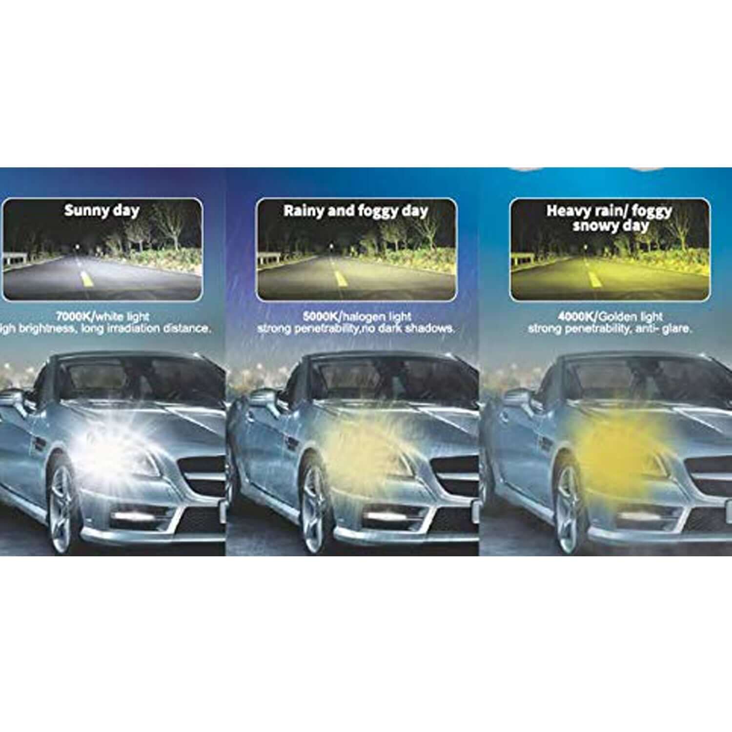 Potauto H4 3 in 1 Headlight Bulb with Tri-Colour Maximus LEDynamic - Set of 2