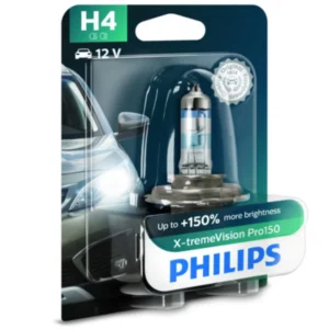 Philips 12342XVP H4 X-treme Vision Plus Car Headlight Bulb (12V, 60/55W) Halogen | Silver/White