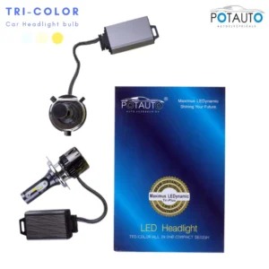 Potauto H7 3 in 1 Headlight Bulb with Tri-Colour Maximus LED Dynamic – (Set of 2)