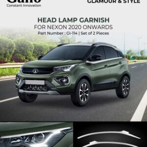 Galio Chrome finish Head Lamp Garnish For Tata Nexon (2020 onwards) (Set of 2 Pcs.)