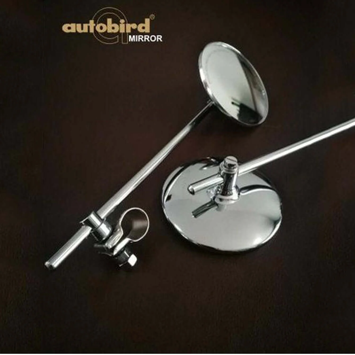 Autobird Rear View Mirrors For Royal Enfield Bikes (Set of 2) (Chrome)