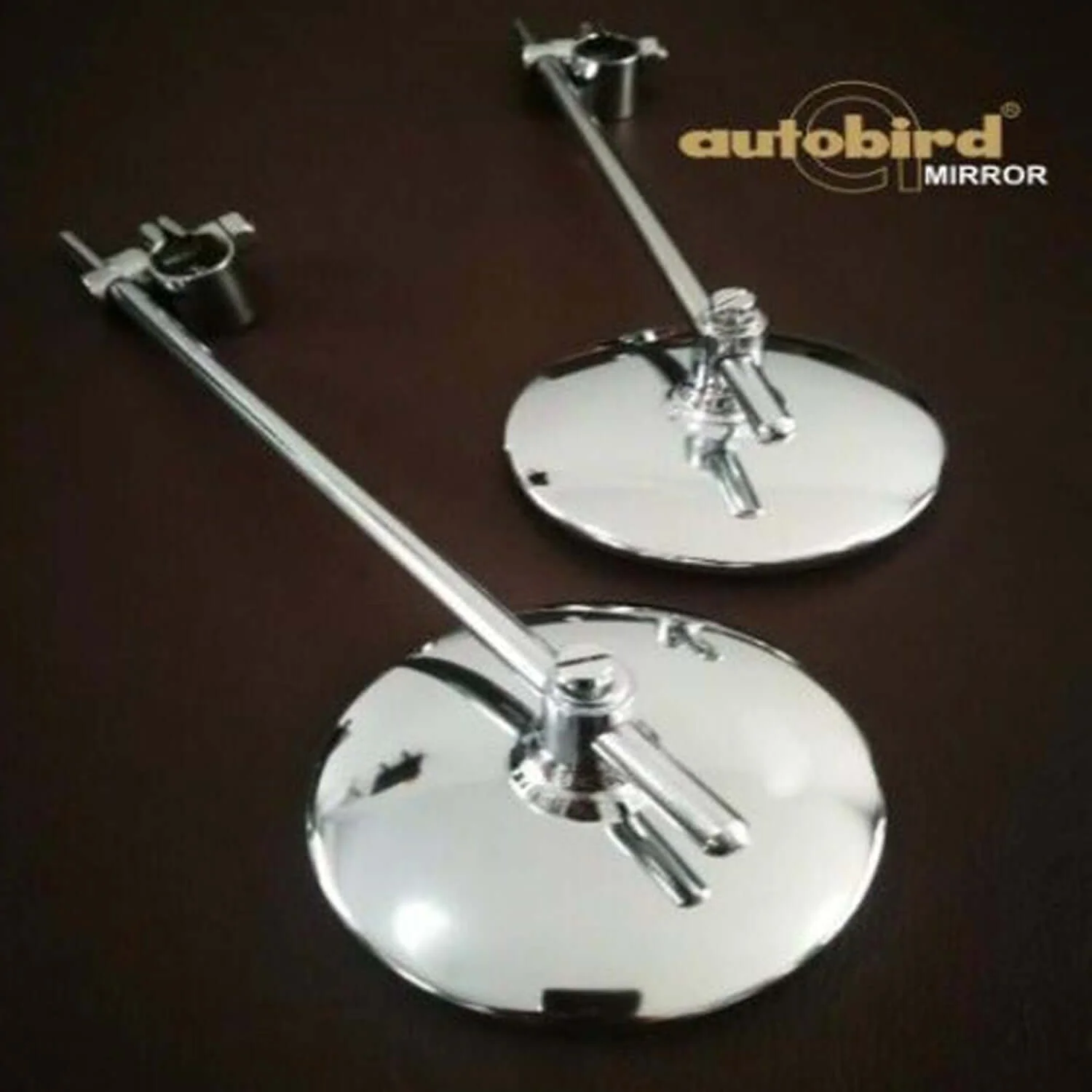 Autobird Rear View Mirrors For Royal Enfield Bikes (Set of 2) (Chrome)