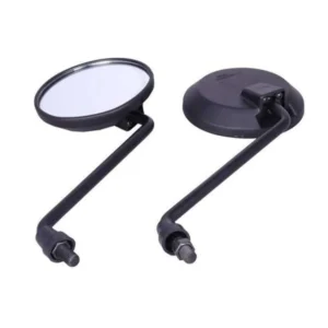 Autobird Round Shape Rear View Mirrors For Himalayan (Set of 2)(Black)