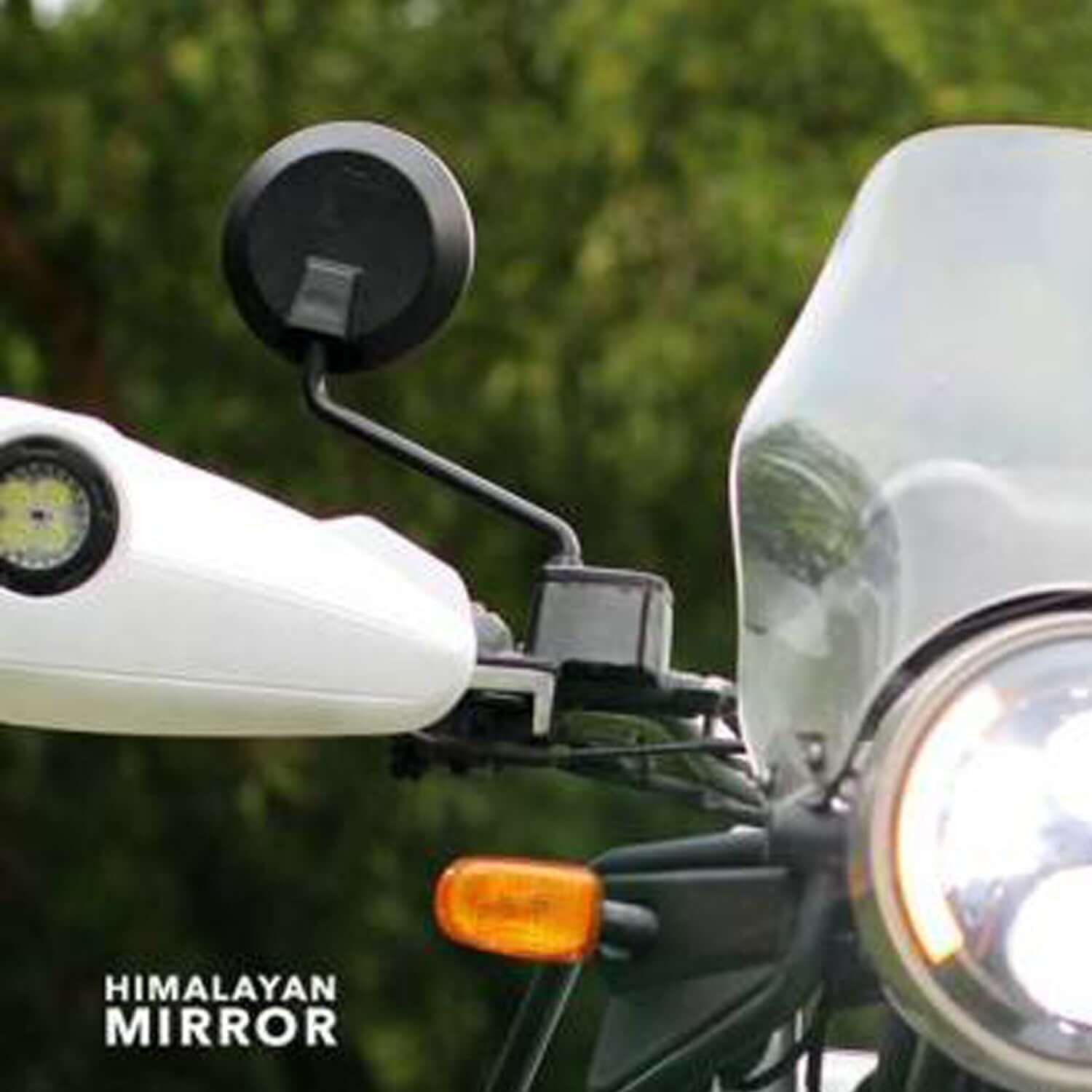 Autobird Round Shape Rear View Mirrors For Himalayan (Set of 2)(Black)