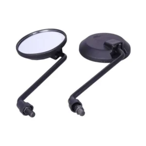 Autobird Round Shape Rear View Mirrors For Royal Enfield Thunderbird Bikes (Set of 2) (Black)