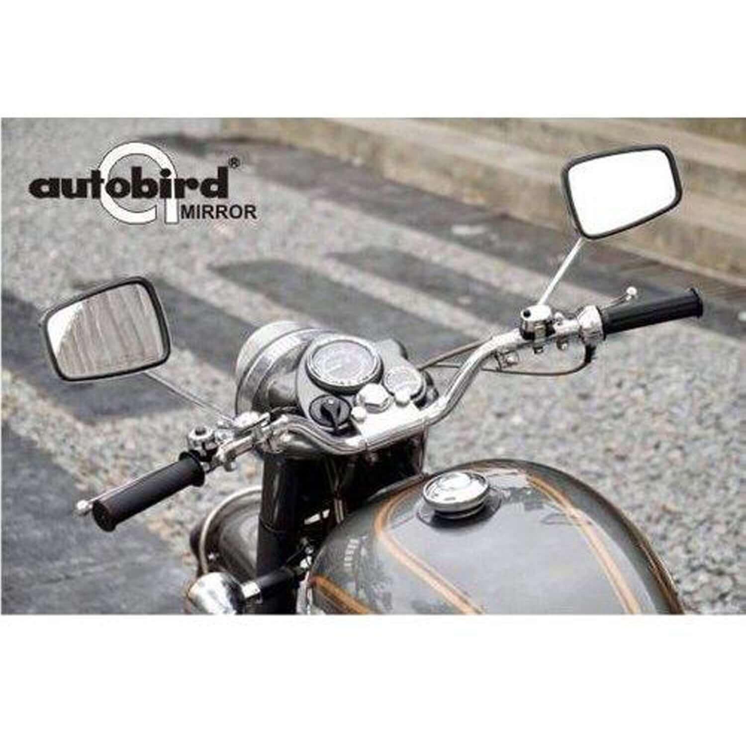 Autobird Stainless Steel Rear View Mirrors For Bajaj Avenger (Set of 2) (Chrome)  2 reviews