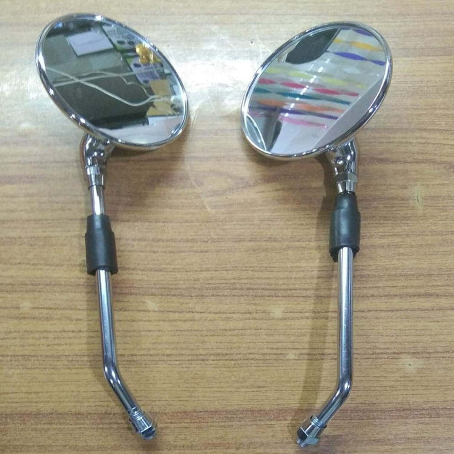 Autobird Universal Bullet Bike Rear View Mirrors (Set of 2)(Chrome)