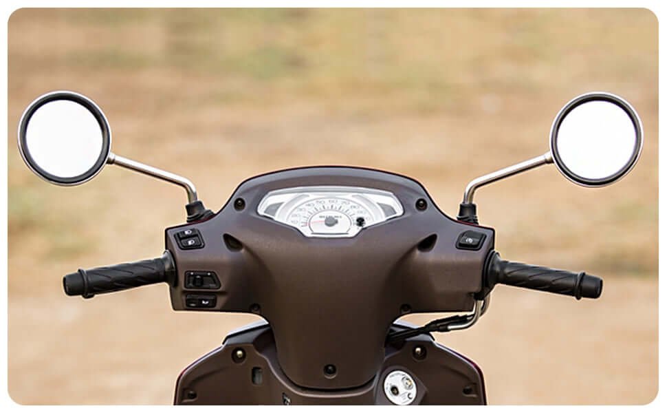 Autobird Stainless Steel Round Rear View Mirror For Suzuki Access 125