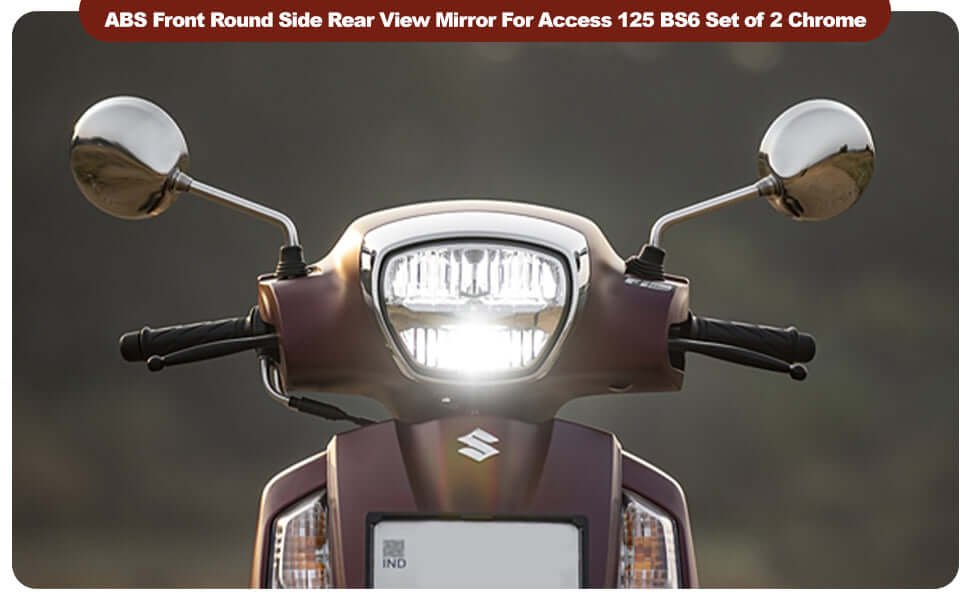Autobird Stainless Steel Round Rear View Mirror For Suzuki Access 125