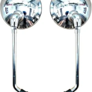 Autobird Universal Bullet Bike Rear View Mirrors (Set of 2)(Chrome)