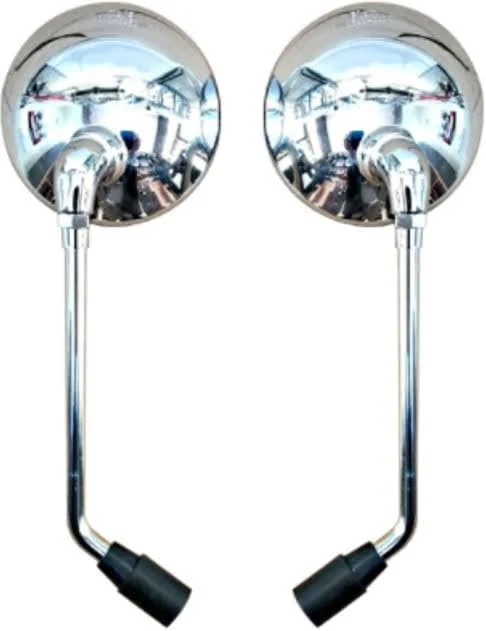 Autobird Universal Bullet Bike Rear View Mirrors (Set of 2)(Chrome)