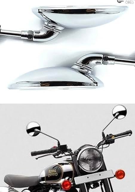 Autobird Universal Bullet Bike Rear View Mirrors (Set of 2)(Chrome)