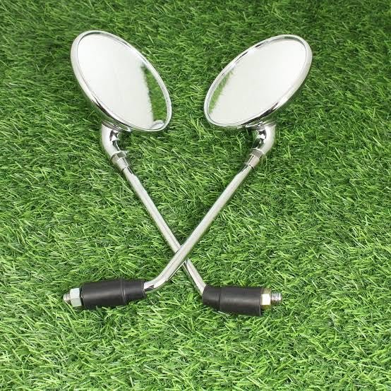 Autobird Universal Bullet Bike Rear View Mirrors (Set of 2)(Chrome)