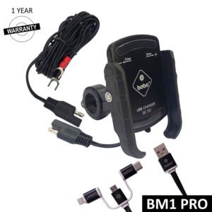 BOBO BM1 PRO Jaw-Grip Bike Phone Holder(with fast USB 3.0 charger, SAE connector & Fast USB Cable)