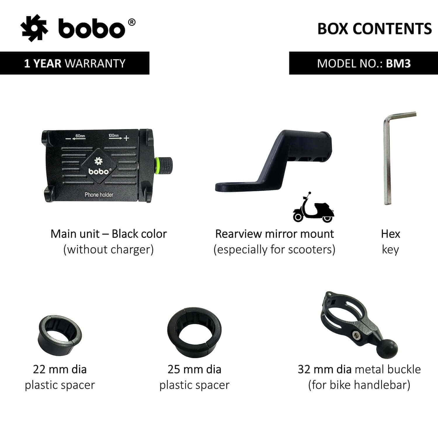 BOBO BM3 Claw-Grip Aluminum Bike/Cycle Phone Holder
