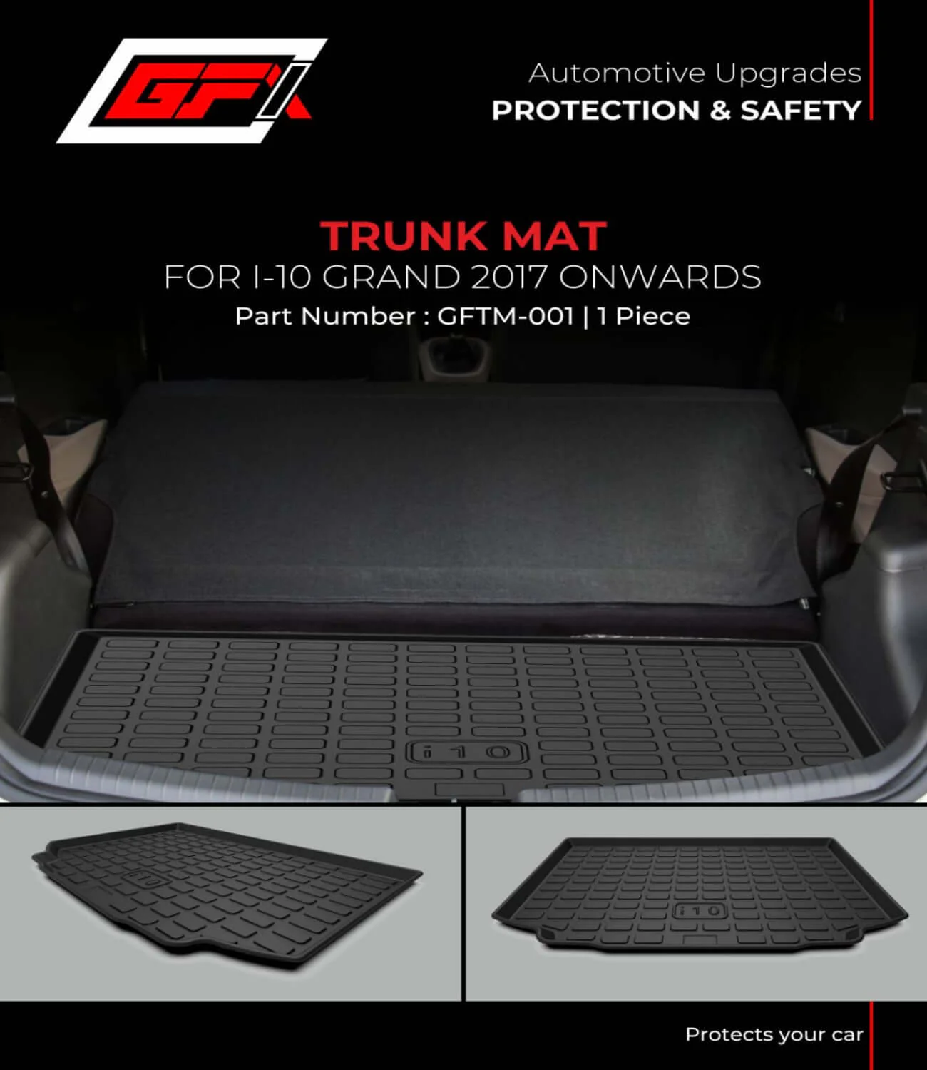 GFX Car Trunk/Boot Mat For Hyundai i10 Grand (2017 Onwards)