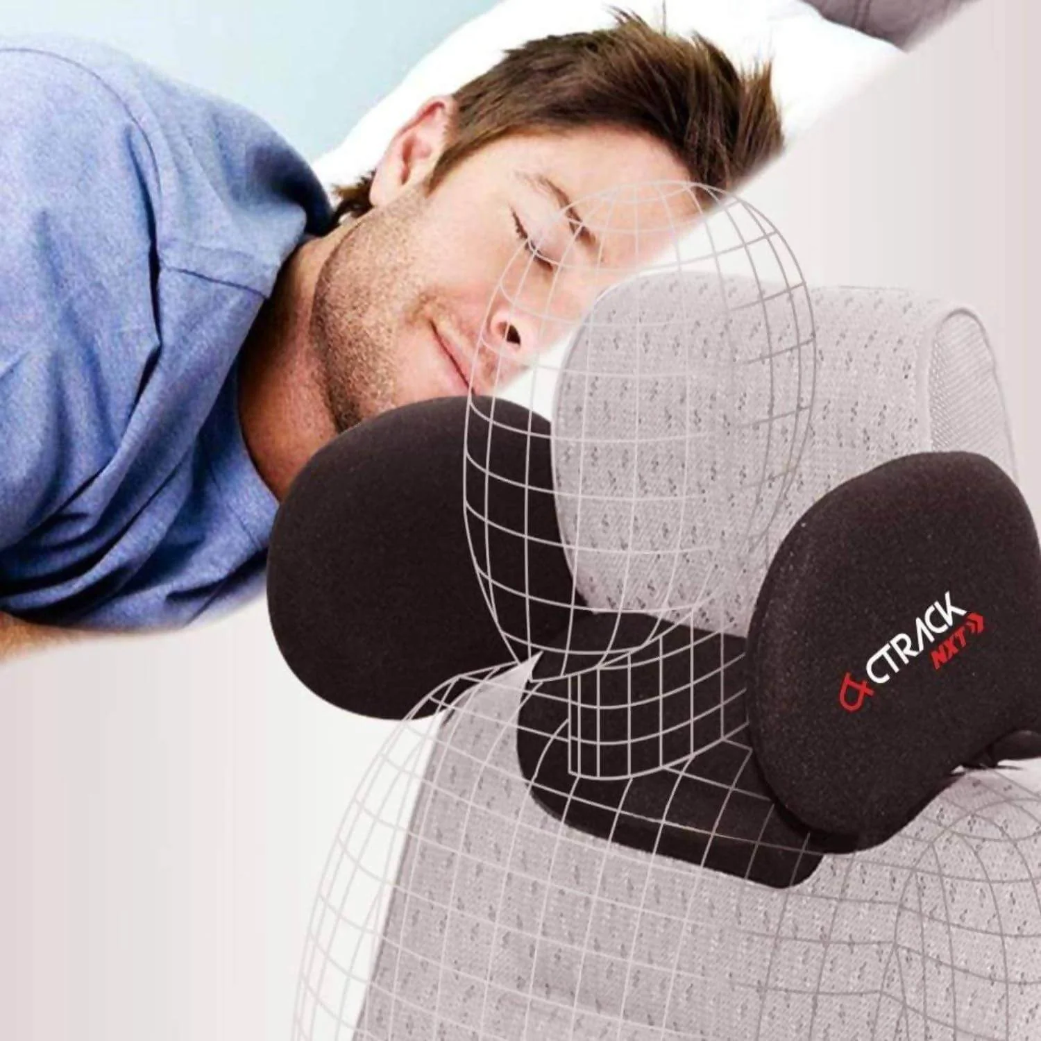 Ctrack Nxt 270° Retractable/Adjustable Cockpit Memory Foam Headrest with Neck Cushion(Black)