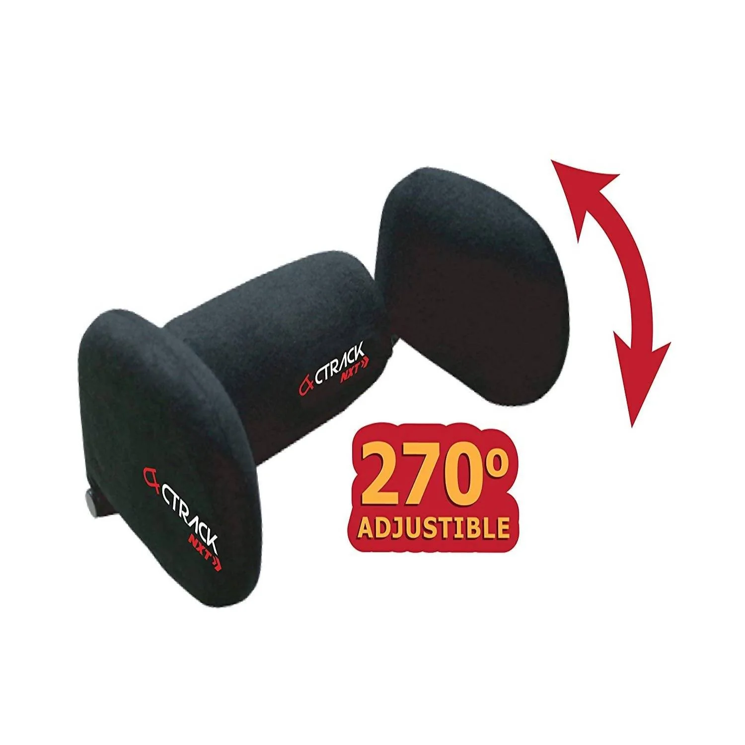 Ctrack Nxt 270° Retractable/Adjustable Cockpit Memory Foam Headrest with Neck Cushion(Black)