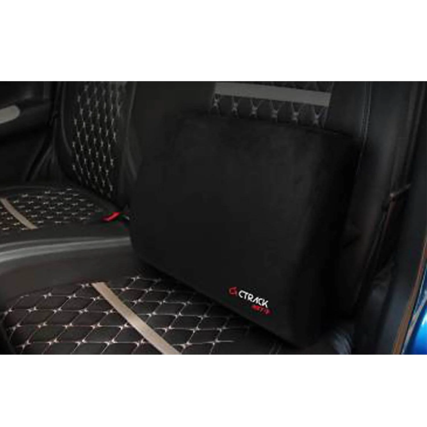 Ctrack Nxt Rectangular Velvet Pillow Cushion For Universal Car (Black)