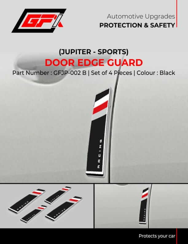 GFX Car Door Edge Guard Scratch Protector (Jupiter Sports-Black)(4Pcs)
