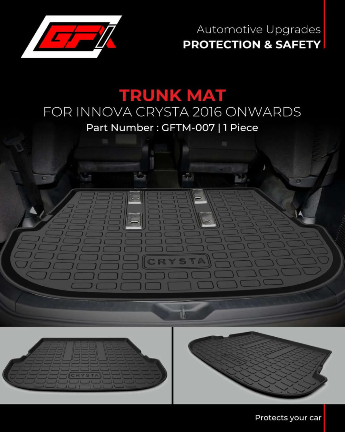 GFX Car Trunk Boot/Dicky Mat For Toyota Innova Crysta (2016 To 2020)