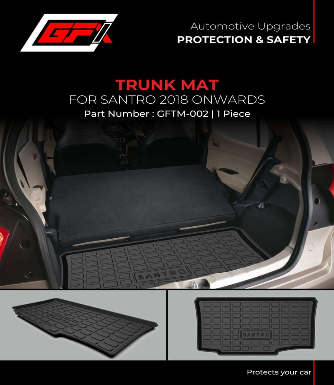 GFX Car Trunk/Boot Mat For Hyundai Santro (2018 Onwards)
