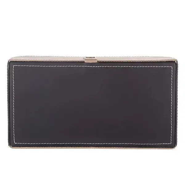 GFX Handcrafted Leather Tissue Box Holder For Universal Car(Black & Grey)