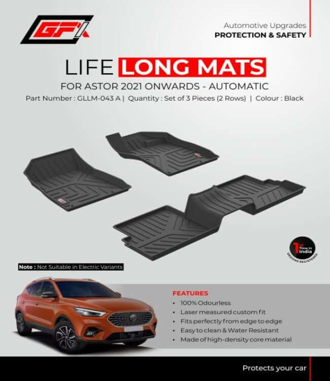 GFX MG Astor 2021 Onwards Automatic Life Long TPV Floor Mats