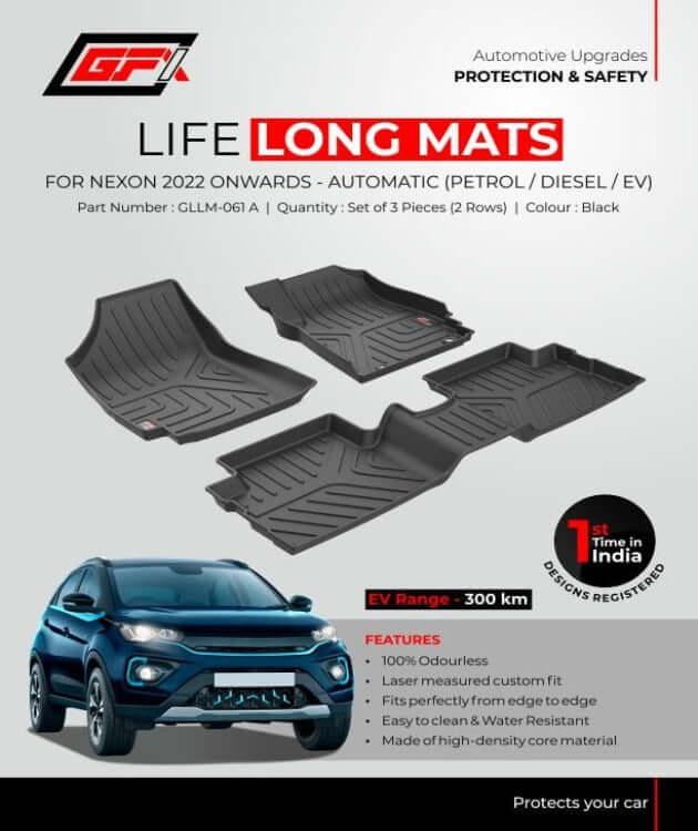 GFX Tata Nexon 2022 Onwards Custom Fit LifeLong Floor Mats