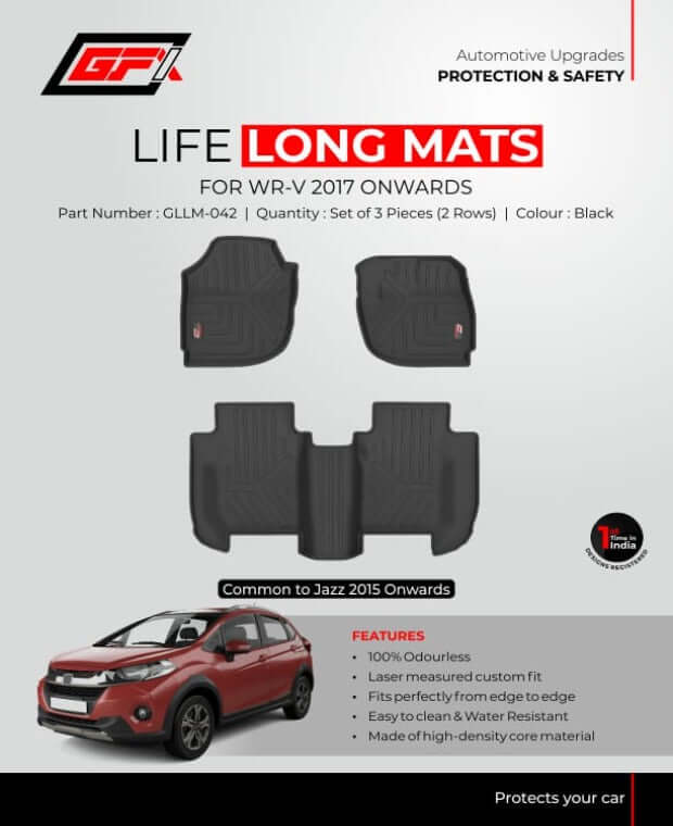 GFX Premium Life Long Floor/Foot Mats For Honda Amaze 2018 Onwards