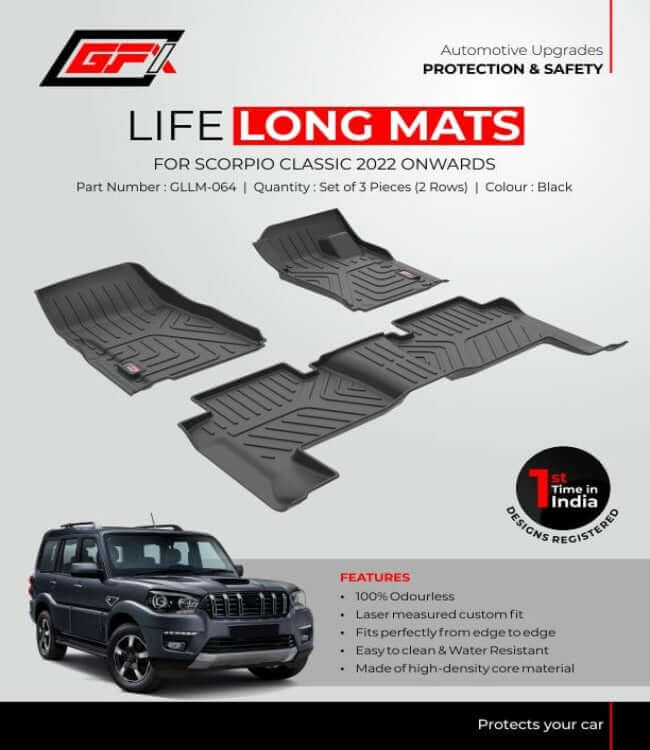 GFX Life Long Floor Mats For Mahindra Scorpio Classic 2022 onwards