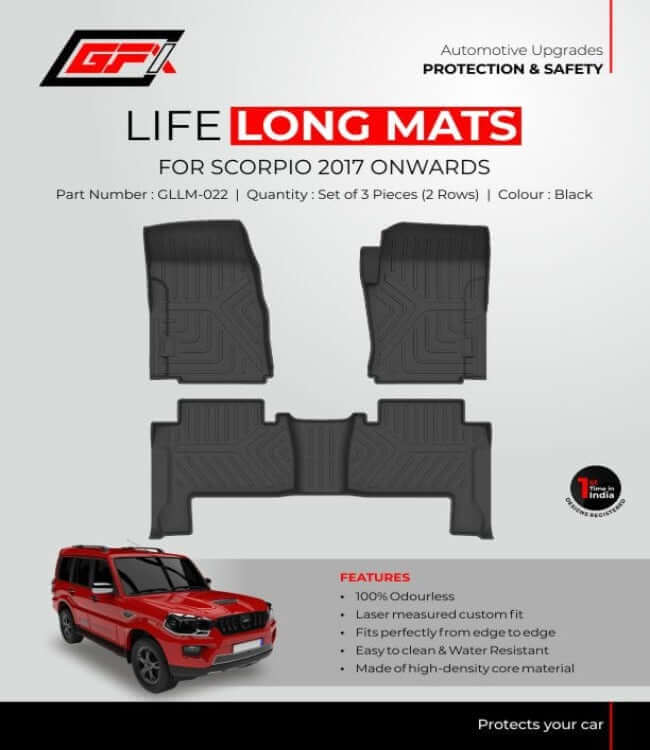 GFX Mahindra Scorpio 2014 Onwards Life Long TPV Mats