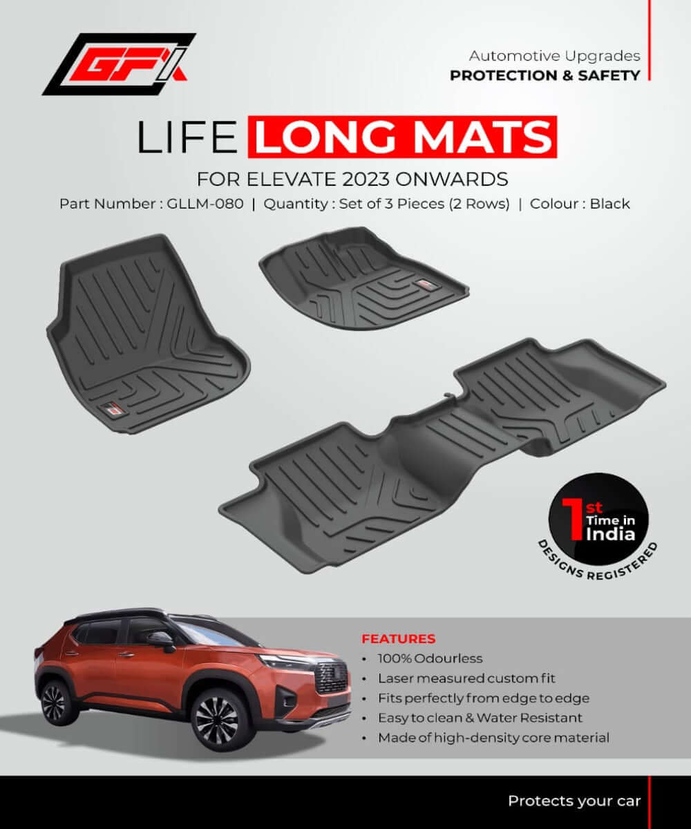 GFX Premium Life Long Floor Mats For Honda Elevate 2023 Onwards
