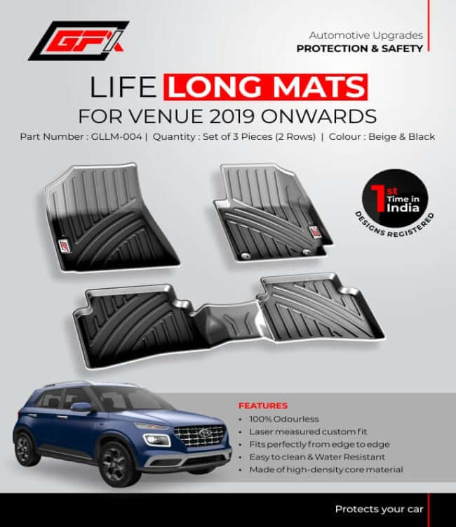 GFX Hyundai Venue 2019 Onwards LLM Life Long TPV Mats