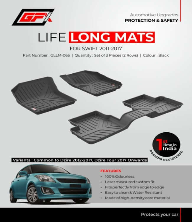 GFX Maruti Suzuki Swift 2011 Onwards Life Long Floor Mats