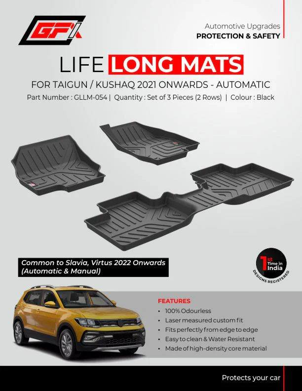 GFX Life Long Floor Mats For Volkswagen Taigun 2021 onwards