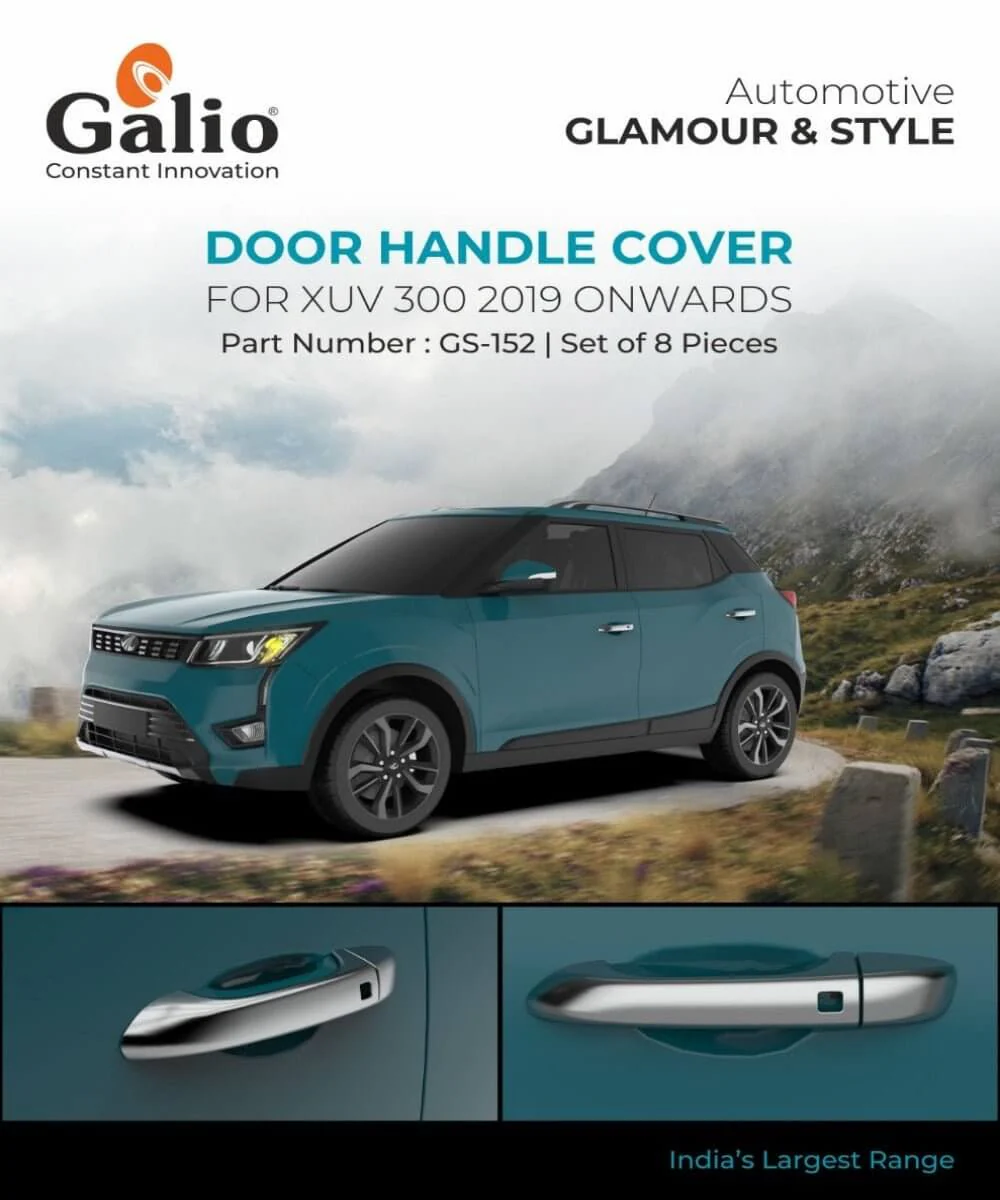 Galio Car Chrome Door Handle Cover For Mahindra XUV-300 (2019 Onwards)(Set of 4 pcs.)