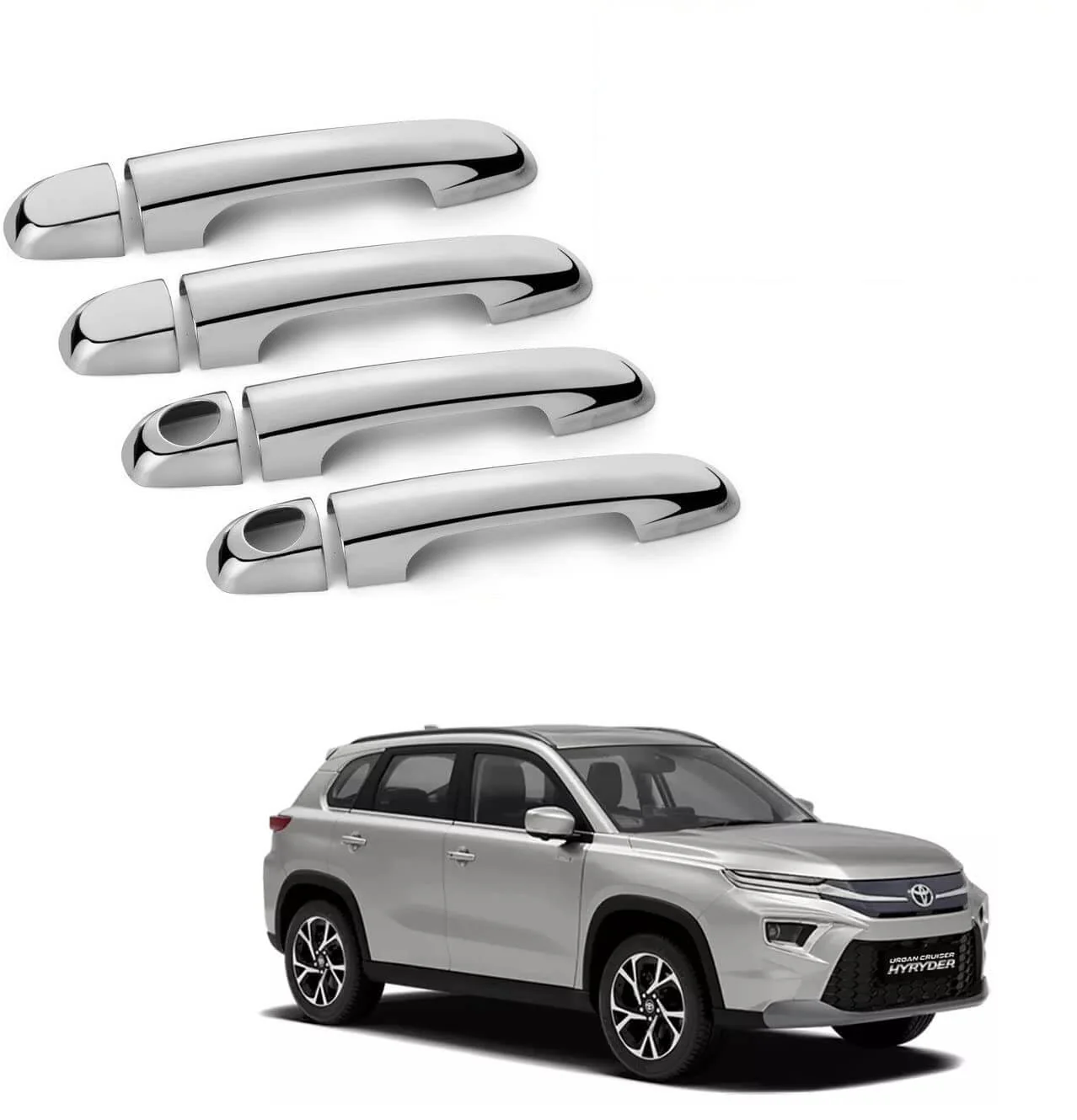 GFX Car Door Handle Cover For Toyota Urban Cruiser Hyryder (2022 Onwards)(Set of 8 pcs.)
