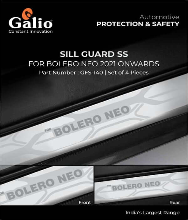 Galio Car Door Sill Guard Scuff Plate For Mahindra Bolero Neo 2021 onwards