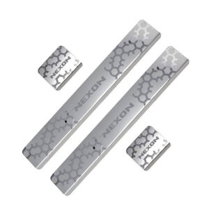 Galio Car Footsteps Sill Guard Stainless Steel Scuff Plate For Tata Nexon (2017 onwards) (Set of 4 Pcs.)
