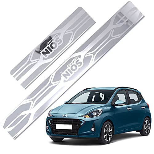 Galio Stainless Steel Door Sill Guard For Hyundai I-10 Grand Nios 2019 Onwards
