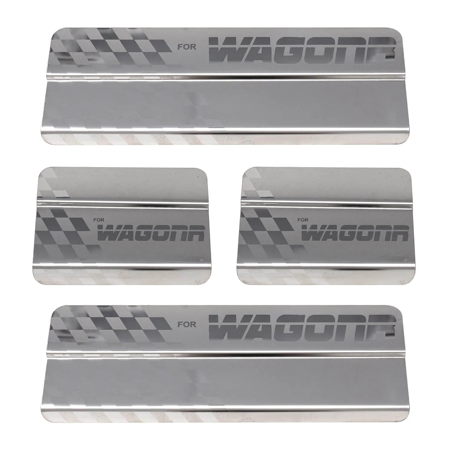 Galio Car Footsteps Stainless Steel Plate Sill Guard For Maruti Suzuki Wagon-R 2010 TO 2018