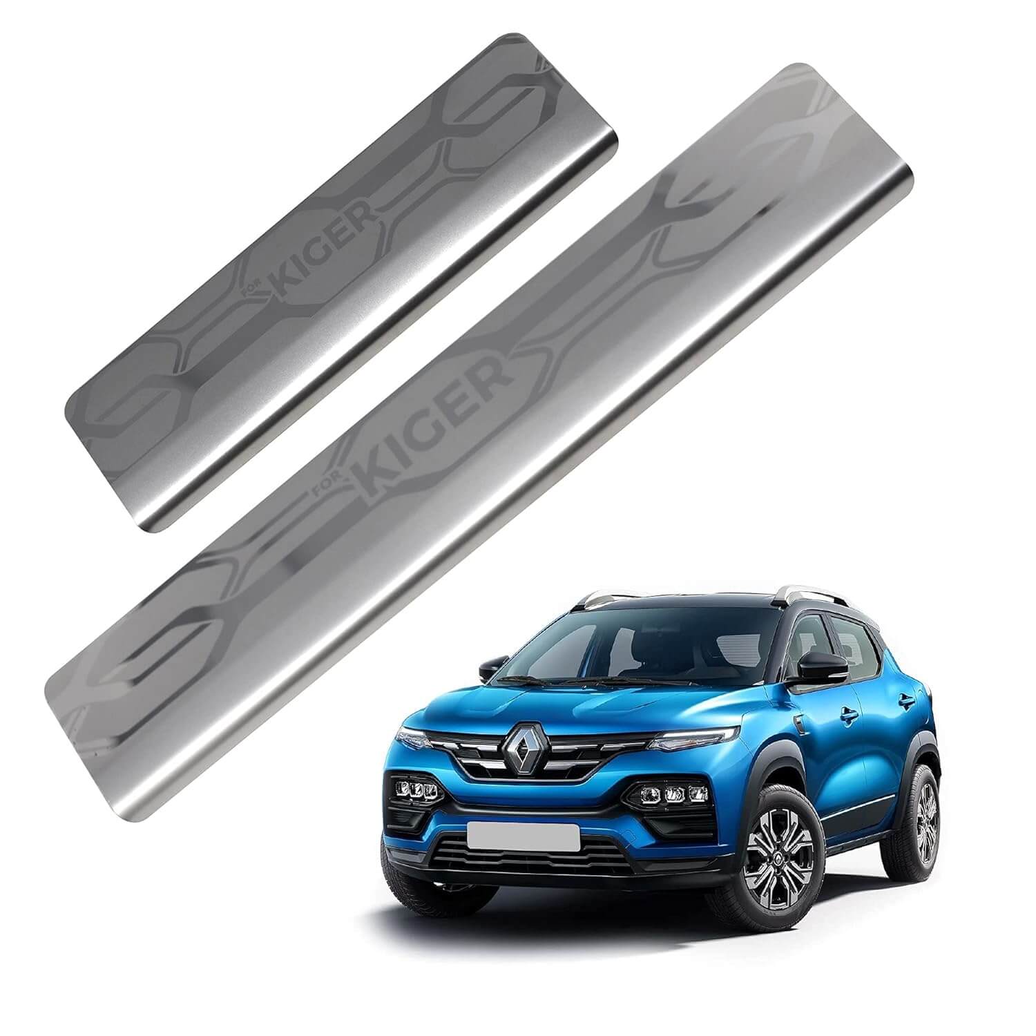 Galio Car Footsteps Stainless Steel Plate Sill Guard For Renault Kiger 2021 Onwards