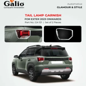 Galio Chrome Finish Tail Lamp Garnish Cover For Hyundai Exter (2023 Onwards)(Set of 2 Pcs.)