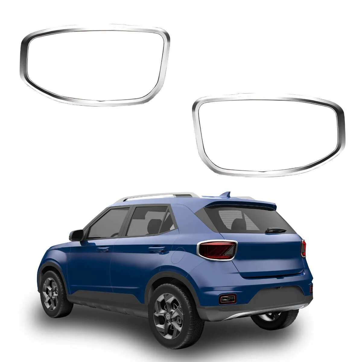 Galio Chrome Tail Lamp Garnish Compatible For Hyundai Venue (2020 onwards) (Set of 2 pcs.)