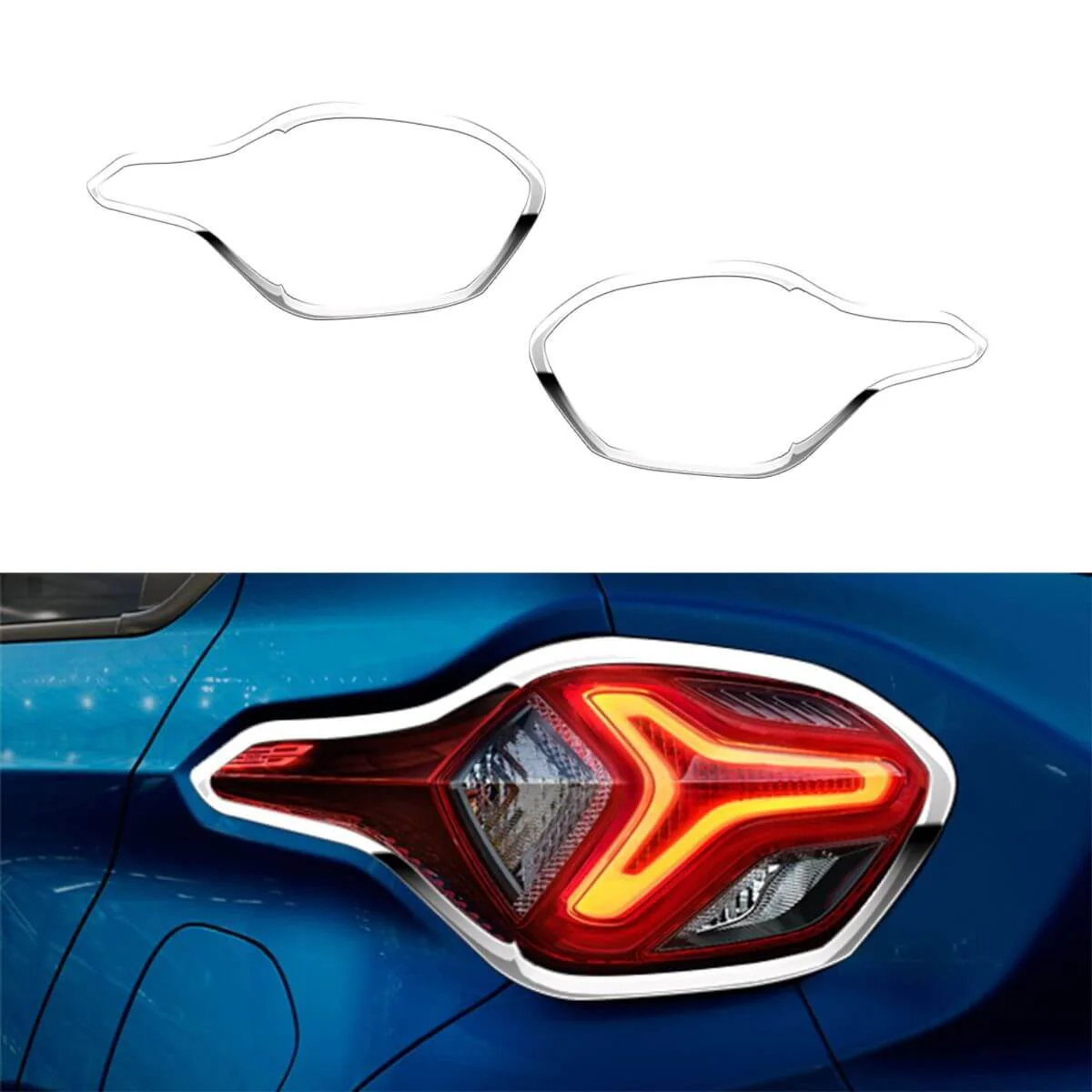 Galio Chrome Tail Lamp Garnish Cover For Tata Punch (2021 onwards) (Set of 2 pcs.)